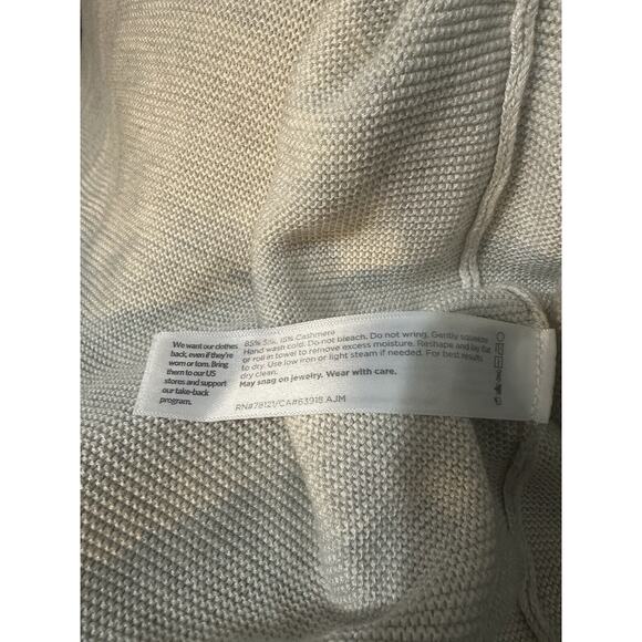 Eileen Fisher Silk & Cashmere Ribbed Open Cardigan Cream No Size Plus Size 2X ? - Picture 10 of 11